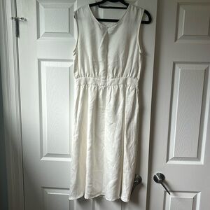 White/cream linen blend summer dress